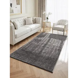ELLE DECORATION Brilliance - Kurzflor Teppich Prisma, Wohnzimmerteppich mit Raster Design, Kachel, Quadrat Muster, Glänzender, Moderner Teppich für Wohnzimmer, Schlafzimmer - Silber Grau, 160x230 cm