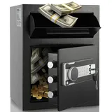 Vevor 1,7 L Depository Safe, Deposit Safe mit Drop-Slot, elektronischem Codeschloss und 2 Notfallschlüsseln, 45 x 30 x 35 cm, Geschäftssafe für Bargeld, zu Hause, Hotel, Büro