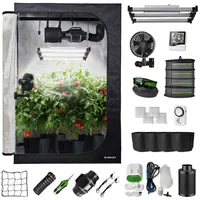 BRAST Gewächshaus Growzelt GrowBox, Komplettset inkl. Sonderzubehör, 3 Größen, Vollspektrum LED Technologie, licht & wasserdicht, Belüftungs- & Bewässerungssystem 120 cm x 180 cm x 60 cm