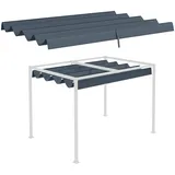 Outsunny Ersatzdach für 2,85 x 2 m Pergola, wasserabweisend einziehbar Welle Überdachung mit Regenabflusslöchern, UV-Schutz 30+, winterfest Schattenabdeckung