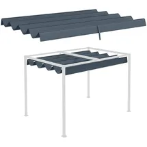 Outsunny Ersatzdach für 2,85 x 2 m Pergola, wasserabweisend einziehbar Welle Überdachung mit Regenabflusslöchern, UV-Schutz 30+, winterfest Schattenabdeckung