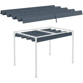 Outsunny Ersatzdach für 2,85 x 2 m Pergola, wasserabweisend einziehbar Welle Überdachung mit Regenabflusslöchern, UV-Schutz 30+, winterfest Schattenabdeckung