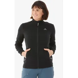 Fleecejacke Damen Wandern - MH100 schwarz graphitschwarz|SCHWARZ L