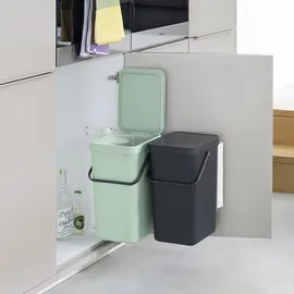 Brabantia Sort & Go 16 l 2er Set dark grey/jade green