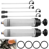 BAIFULAI 2 Stück Ölabsaugpumpe 500ml, Hand- Absaugpumpe, Ölspritze Ölabsaugspritze mit Schlauch& Ersatzgummiringe, Öl Absaugen Pumpe für Bremsflüssigkeit, Kühlmittel, Getriebeöle