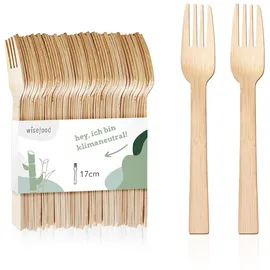 Wisefood Bambus Gabeln 17 cm 100 St. Beige