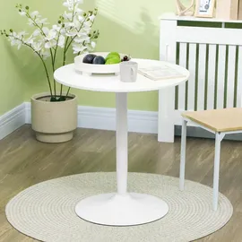 Homcom Esszimmertisch Ø 70 cm weiß