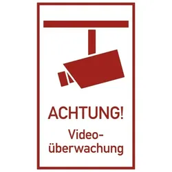 ACHTUNG! Videoüberwachung, Alu, 300x500 mm