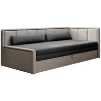MOEBLO Schlafsofa FULO, Sofa mit Bettfunktion Couch für Wohnzimmer Polstersofa Wohnlandschaft, mit Schlaffunktion und Bettkasten, - (BxHxT): 214x77x82 cm grau