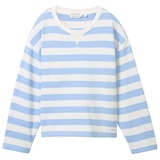 TOM TAILOR Sweatshirt mit Streifenmuster, Hellblau, XL