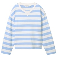 TOM TAILOR Sweatshirt mit Streifenmuster, Hellblau, XL