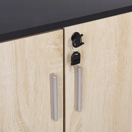 Beliani Zehna Aktenschrank 80 x 80 x 40 Braun / Schwarz