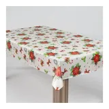 Laro Wachstuch-Tischdecke Wachstischdecke Gartentischdecke Weihnachten Stern Mistelzweig, Muster:Weihnachten Stern Mistelzweig, Größe:100x120