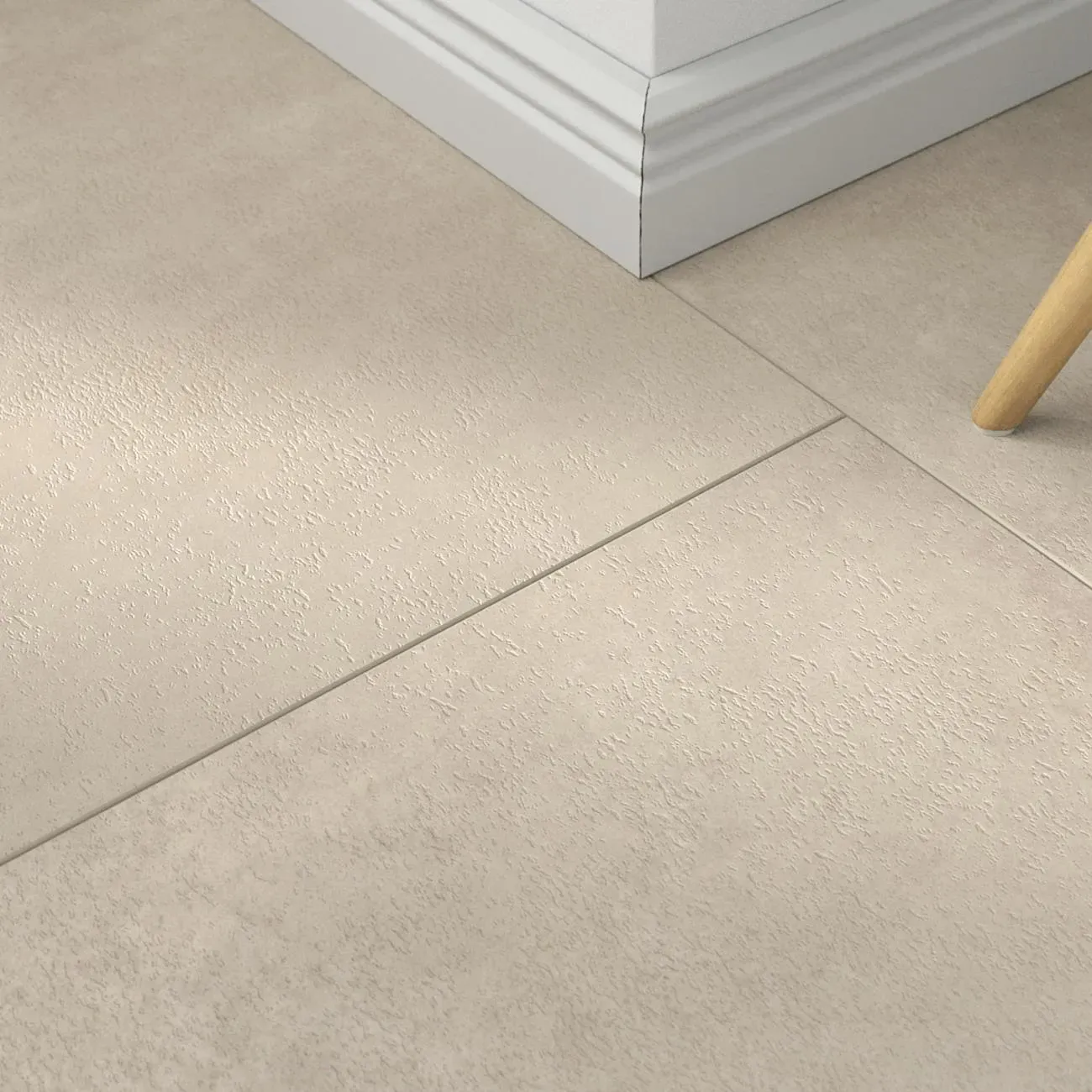 Klick-Vinyl Skyline creme – inkl. Dämmung & Fußleisten