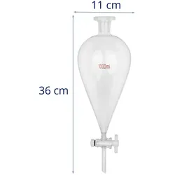 Steinberg Systems Scheidetrichter - 1000 ml - Normschliff: 24/29 - PTFE-Absperrhahn