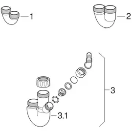 Geberit Rohrbogengeruchsverschluss für Waschbecken und Bidet, Abgang horizontal PP, weiß