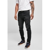 URBAN CLASSICS Herren Slim Fit Jeans Hose, realblk Heavy Destroyed Washed, 30/32