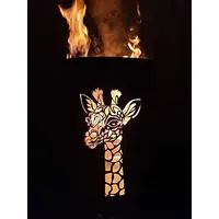 Feuertonne - Lagerfeuertonne - Feuerkorb mit Giraffen Motiv – Verleihen Sie Ihrem Garten EIN besonderes Ambiente für unvergessliche Abende mit ihren Freunden