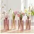 levandeo 4er Set Vase Rosa H14cm Glas Blumenvase Tischdeko Frühling Blumendeko Glasvase Dekovase Flaschenvase Trockenblumen