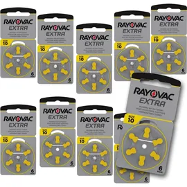 Rayovac Extra Advanced Gr. 10 - 6er Blister Hörgerätebatterien PR70 Gelb 24610 10AU-6XEMF