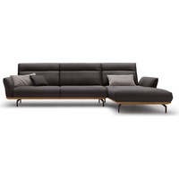 hülsta sofa Ecksofa hs.460, Sockel in Nussbaum, Winkelfüße in Umbragrau, Breite 338 cm braun|grau