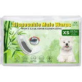 Flying Paws Hundewindeln für Rüden, XS-24 mit Aktivkohle Weiche und Atmungsaktive Rüdenwindel, Odour-Neutralisierung, Super Saugfähig Einweg-Hundewindeln, für Markierung, Harninkontinenz, Reisen