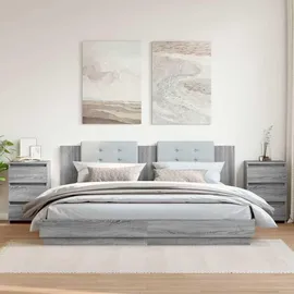 vidaXL Nachtschrank Grau 40 x 35 x 62,5 cm