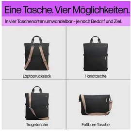 HP Convertible Laptop-Rucksack-Tasche, 14", schwarz