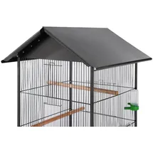 vidaXL Vogelkäfig mit Dach Stahl Schwarz 66x66x155 cm