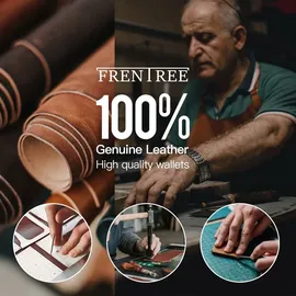 Frentree Frentree® Kartenetui aus Leder, Mini Geldbörse mit RFID Schutz und Sichtfenster für EC Karten und Geldscheine, schlanker Geldbeutel