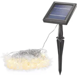 esotec Lichterkette Kunststoff 6m +2m Zuleitung 30 Eiskristalle warmweiß transparent