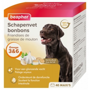 Beaphar Schapenvet bonbons met knoflook voor de hond  3 verpakkingen