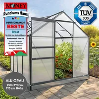 Brast Gewächshaus Alu Grau HKP 6 mm 4,75 m2