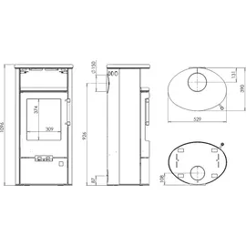 Justus Island 5 2.0 Keramik Corretto/Korpus Stahl Schwarz