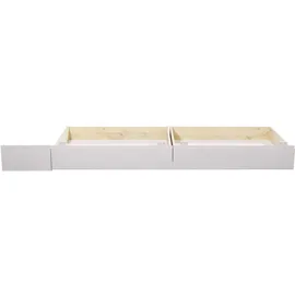OTTO home Bettschubkasten OTTO HOME "Luven", weiß, B:81cm H:20cm T:65cm, Massivholz, Schubladen, Bettschubkasten, aus massiver Kiefer, 2 Stück, passen perfekt unter das Bett Luven