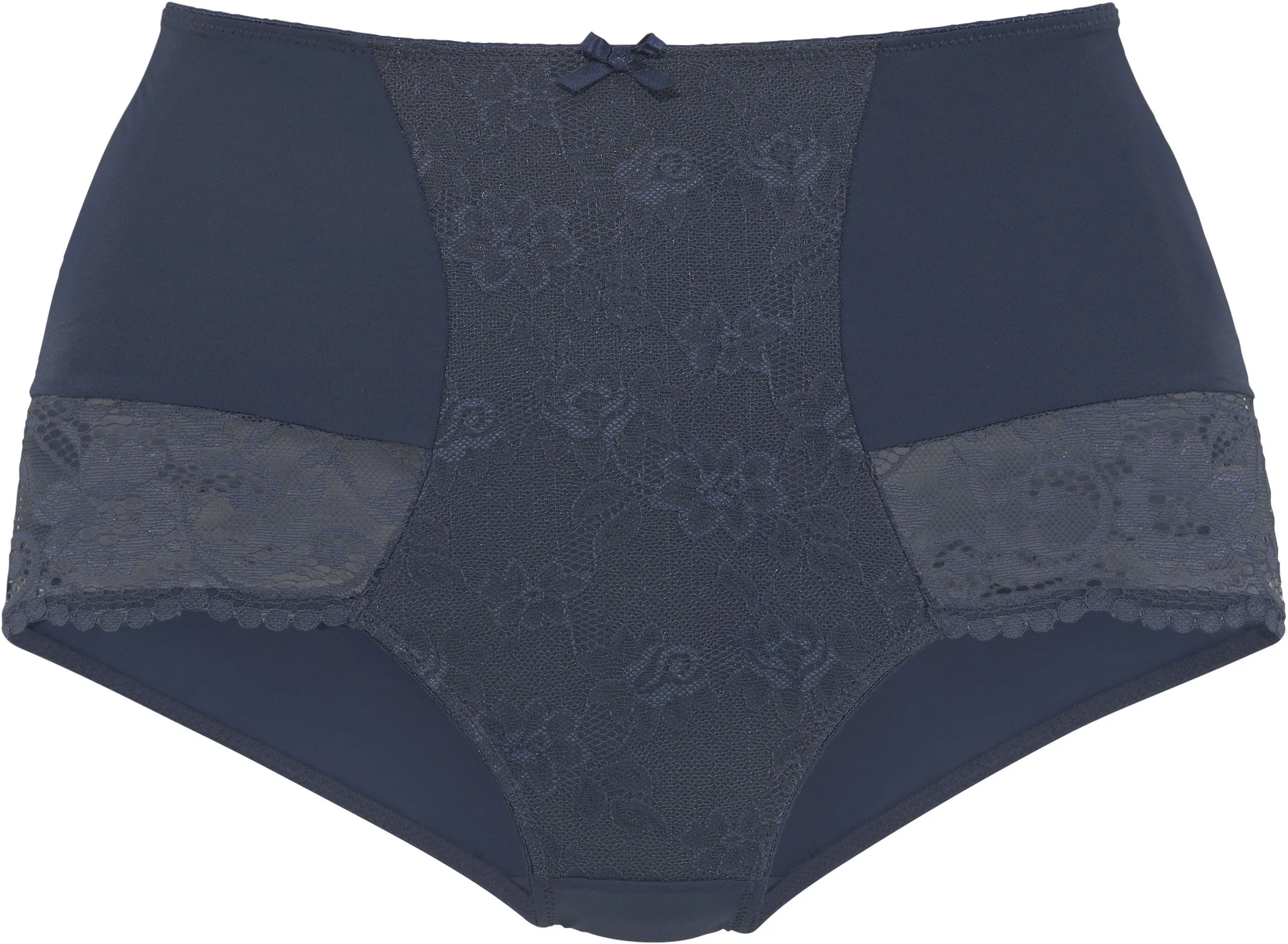 High-Waist-Panty NUANCE Gr. 36/38, blau (marine) Damen Unterhosen mit Spitzeneinsätzen