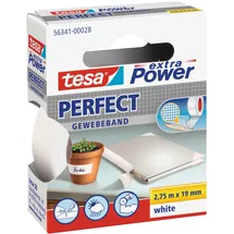 Tesa extra Power Perfect Gewebeband weiß 2,75 m x 19 mm