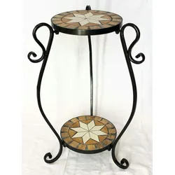 DanDiBo Blumenhocker Merano Mosaik 12019 Blumenständer H-61 cm Hocker Pflanzenständer