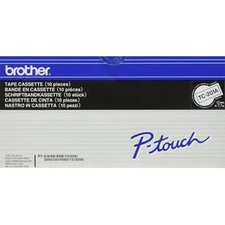 Brother TC-201A 12mm schwarz auf weiß