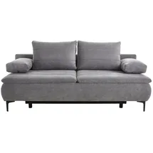 Novel Boxspringsofa, Grau, Textil, 2-Sitzer, Füllung: Schaumstoff, 204x93x100 cm, Stoffauswahl, Schlafen auf Sitzhöhe, Wohnzimmer, Sofas & B/H/T ca. 204,00x93,00x100,00