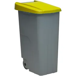 DENOX Abfallbehälter Recycle geschlossen 85 Liter. Farbe Gelb.