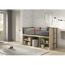 Vipack Halbhochbett SAM 90 x 200 cm Eiche braun