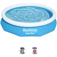 BESTWAY Fast Set Aufstellpool ⌀ 305 x 66 cm Blau inkl. Filterpumpe