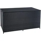 Auflagenbox Poly Rattan 870 Liter xxl Kissenbox Box Aufbewahrungsbox Schwarz