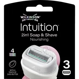 Wilkinson Intuition 2in1 Soap & Shave Nourishing Rasierklingen 3 St.