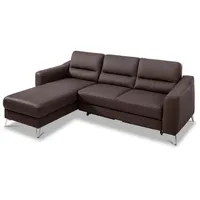 Ecksofa Santos Leder Braun Dunkelbraun