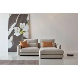 Ecksofa TENKSOM "Polsterecke, L-Form, Eckcouch, mit Federkern, inkl. Kissen", beige (natur), B:225cm H:68cm T:171cm, Sofas, legerer Sitzkomfort zum Entspannen und Verweilen