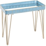 Haku-Möbel HAKU Möbel Beistelltisch Spiegelglas gold-blau 60,0 x 31,0 x 54,0 cm