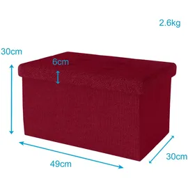 Intirilife Faltbare Sitzbank 49x30x30 cm in GRANAT ROT - 2 Jahre Gewährleistung - mind. 14 Tage Rückgaberecht - Rot