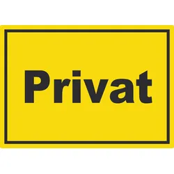 Privat Aufkleber gelb-schwarz A9 (37x52mm)